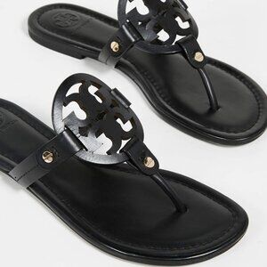 Tory Burch Women’s Miller Thong Sandals – Black – Size 7 Medium US New